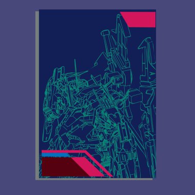 Vektör illüstrasyon. robot kutsal geometri. T-shirt tasarımı, poster, çıkartma için. Çizgi Stili. - Vektör