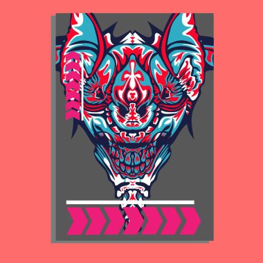 Vektör illüstrasyon. robot kutsal geometri. T-shirt tasarımı, poster, çıkartma için. Çizgi Stili. - Vektör