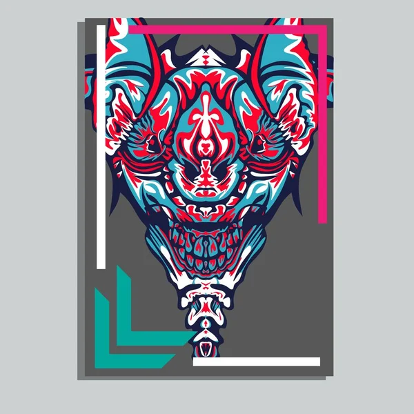 Ilustração vetorial. Geometria sagrada do robô. Para design de t-shirt, cartaz, adesivo. Estilo de linha. - Vector — Vetor de Stock