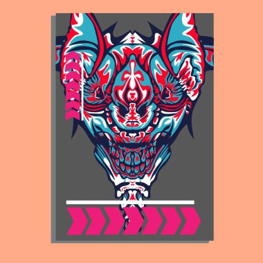 Vektör illüstrasyon. robot kutsal geometri. T-shirt tasarımı, poster, çıkartma için. Çizgi Stili. - Vektör