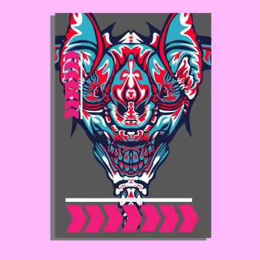 Vektör illüstrasyon. robot kutsal geometri. T-shirt tasarımı, poster, çıkartma için. Çizgi Stili. - Vektör