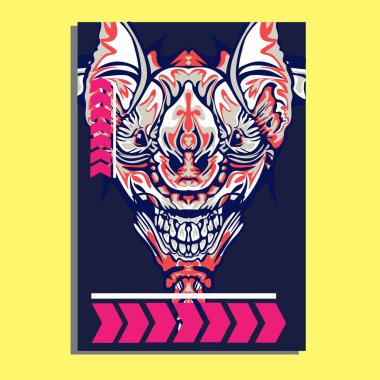 Vektör illüstrasyon. robot kutsal geometri. T-shirt tasarımı, poster, çıkartma için. Çizgi Stili. - Vektör