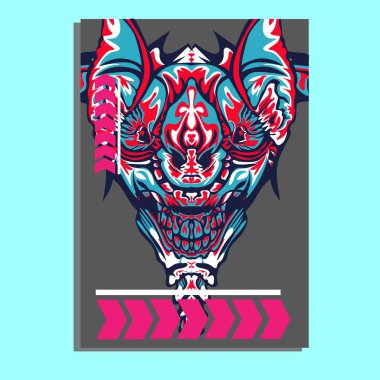 Vektör illüstrasyon. robot kutsal geometri. T-shirt tasarımı, poster, çıkartma için. Çizgi Stili. - Vektör