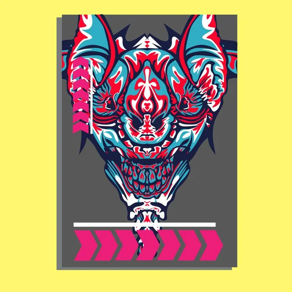 Vektör illüstrasyon. robot kutsal geometri. T-shirt tasarımı, poster, çıkartma için. Çizgi Stili. - Vektör
