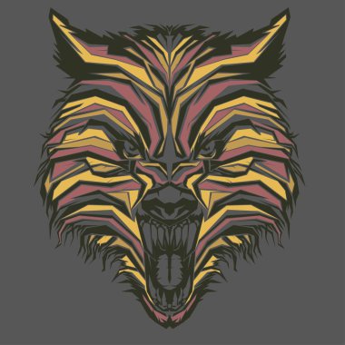 wild wolf in pop art