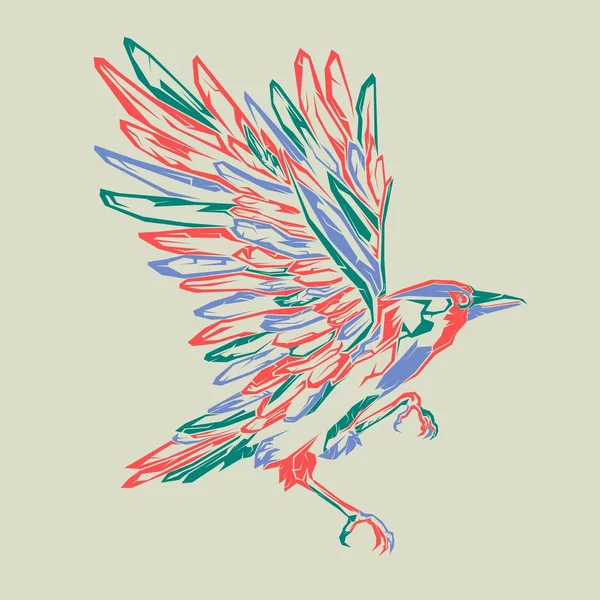 Elegancki ptak pop art — Wektor stockowy