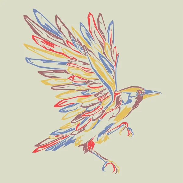 Élégant Pop art oiseau — Image vectorielle