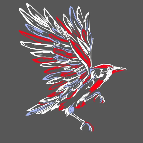 Elegante arte pop pájaro — Vector de stock