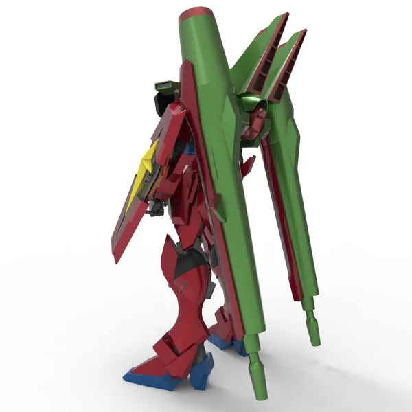 ブレンダーツールを使用して作成されたロボットの3Dレンダリング — ストック写真
