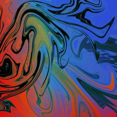 Yağlı boya çizgileri olan sıvı soyut arkaplan