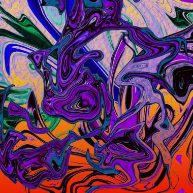 Yağlı boya çizgileri olan sıvı soyut arkaplan