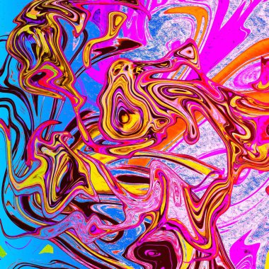 Yağlı boya çizgileri olan sıvı soyut arkaplan