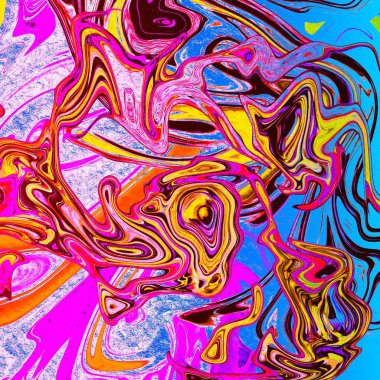 Yağlı boya çizgileri olan sıvı soyut arkaplan