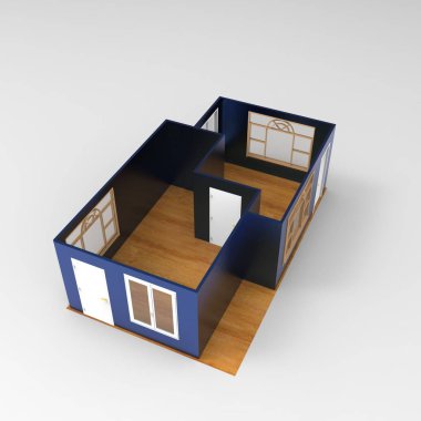 ev alanı işleme sonuçları blender uygulamasından 3D tasarım