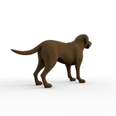 Bir blender aracı kullanılarak oluşturulan köpek 3d render
