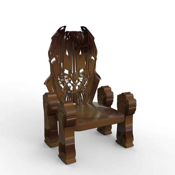 Darstellung Eines Klassischen Stuhls Auf Isoliertem Hintergrund Renderstuhl — Stockfoto