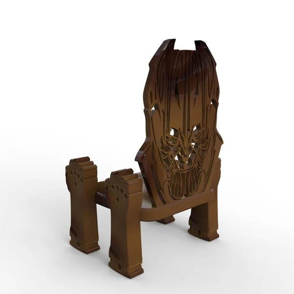 Izole Bir Arka Plan Üzerinde Klasik Bir Sandalyenin Render Render — Stok fotoğraf