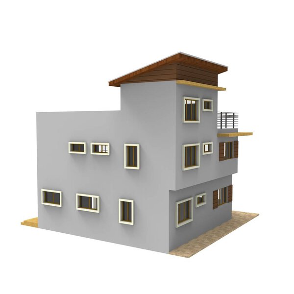 3D design of home space rendering results from the blender application