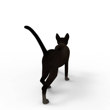 kedi illüstrasyon. Bir blender aracı kullanılarak oluşturulan kedi 3d render