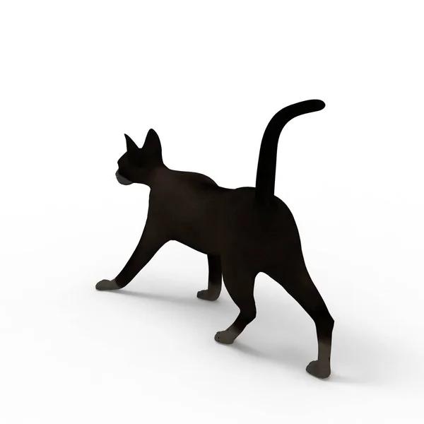 猫のイラスト ブレンダーツールを使用して作成された猫の3Dレンダリング — ストック写真