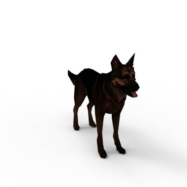 Bir blender aracı kullanılarak oluşturulan köpek 3d render