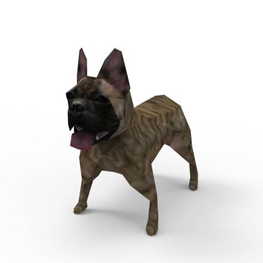 Bir blender aracı kullanılarak oluşturulan köpek 3d render