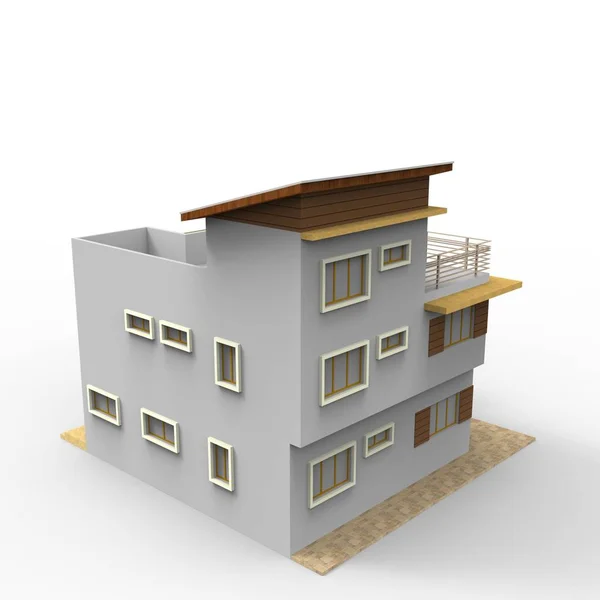 3d. 从搅拌机应用的家庭空间渲染结果设计 — 图库照片