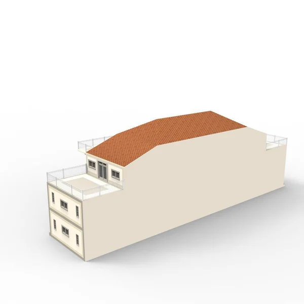 3d. 从搅拌机应用的家庭空间渲染结果设计 — 图库照片