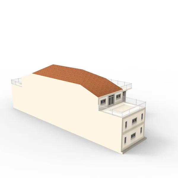 3d. 从搅拌机应用的家庭空间渲染结果设计 — 图库照片