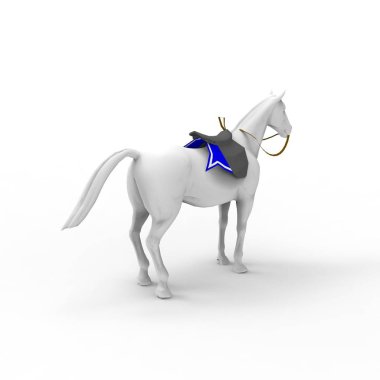 Bir blender aracı kullanılarak oluşturulan atın 3d render