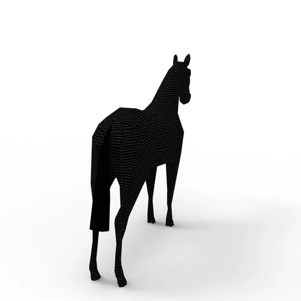 3D rendering ของม้าที่สร้างขึ้นโดยใช้เครื่องมือเครื่องปั่น — ภาพถ่ายสต็อก