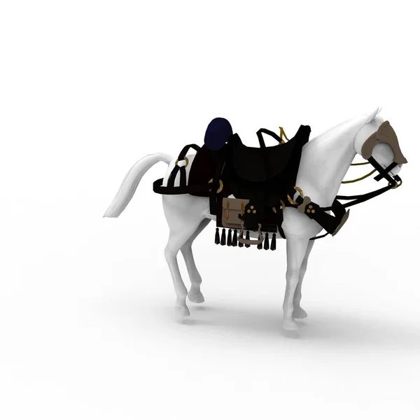 Bir blender aracı kullanılarak oluşturulan atın 3d render — Stok fotoğraf