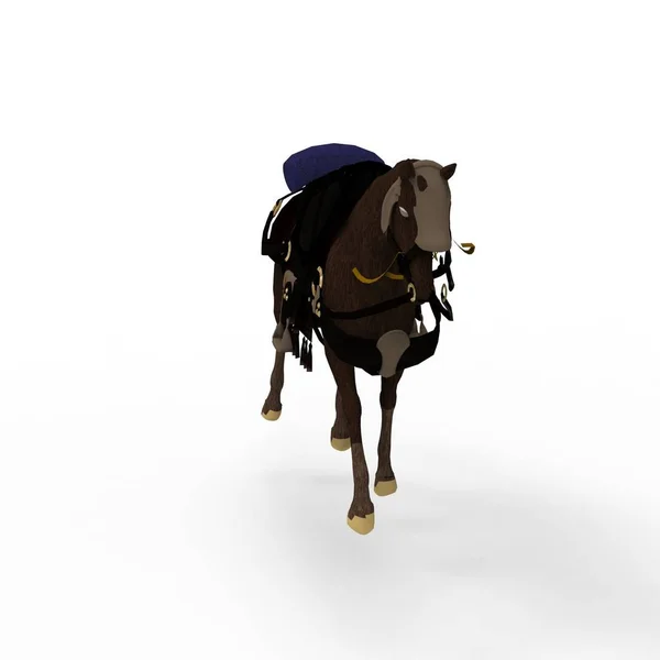 Prostorové vykreslování koně vytvořeného pomocí nástroje mixéru — Stock fotografie