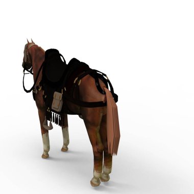 Bir blender aracı kullanılarak oluşturulan atın 3d render