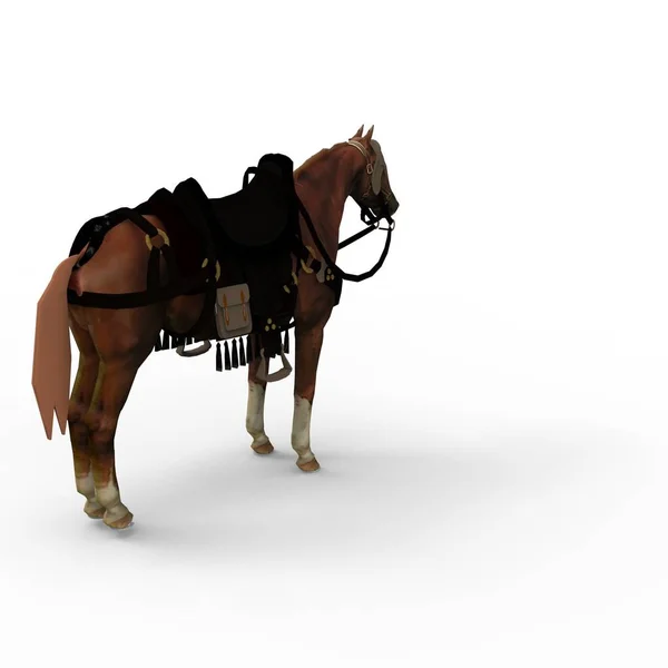 Rendement 3D du cheval créé à l'aide d'un outil de mixage — Photo