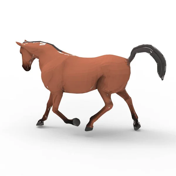 3D απόδοση του αλόγου που δημιουργήθηκε με τη χρήση ενός εργαλείου μπλέντερ — Φωτογραφία Αρχείου