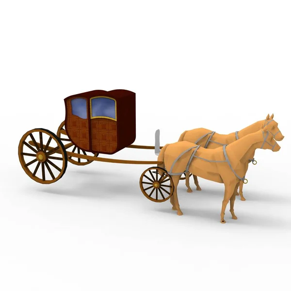 Renderowanie 3D koni utworzonych za pomocą narzędzia miksera — Zdjęcie stockowe