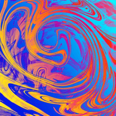 Yağlı boya çizgileri olan sıvı soyut arkaplan