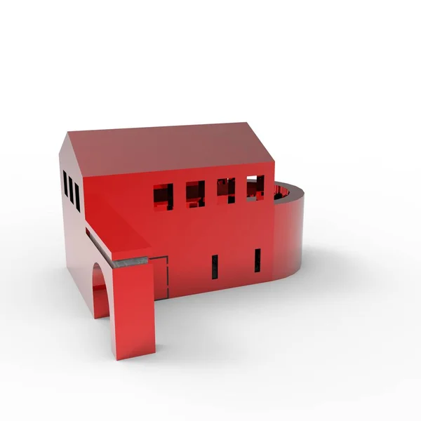 3D design, otthon tér megjelenítő eredmények a mixer alkalmazás — Stock Fotó