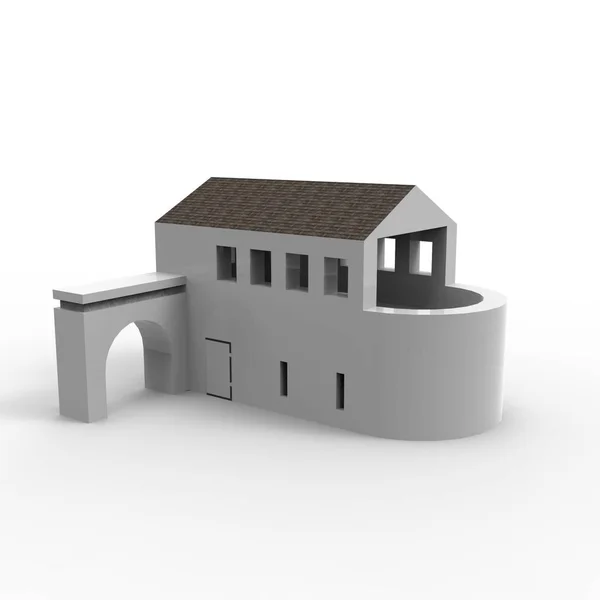 집 공간 렌더링 결과 믹서 응용 프로그램에서 3d 디자인 — 스톡 사진
