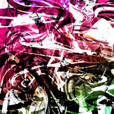 Yağlı boya çizgileri olan sıvı soyut arkaplan