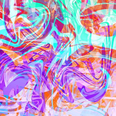 Yağlı boya çizgileri olan sıvı soyut arkaplan