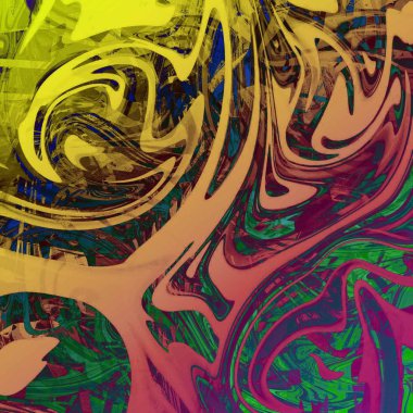 Yağlı boya çizgileri olan sıvı soyut arkaplan