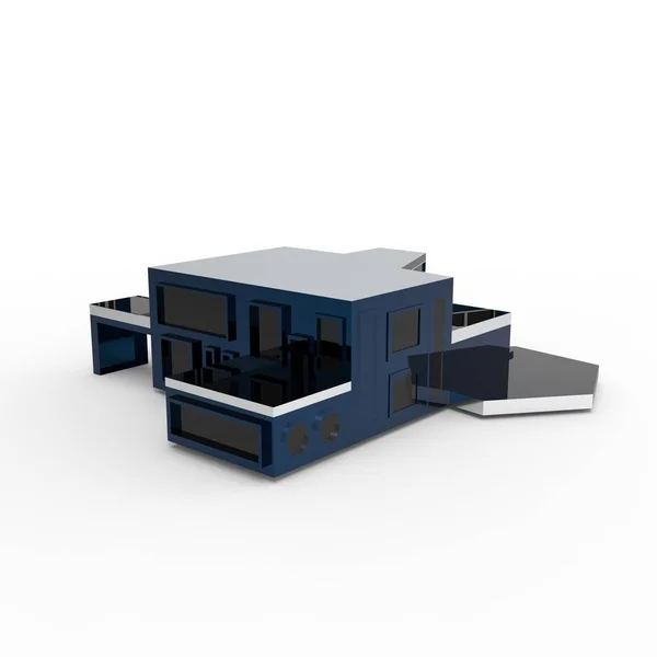 ミキサー アプリケーションから自宅の空間のレンダリング結果の 3 d 設計 — ストック写真