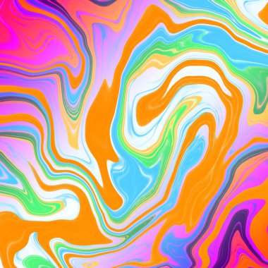 Yağlı boya çizgileri olan sıvı soyut arkaplan