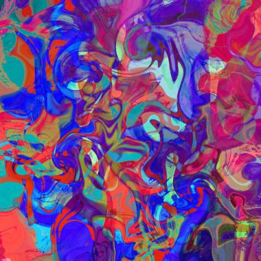 Yağlı boya çizgileri olan sıvı soyut arkaplan