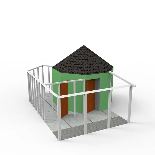 3D дизайн домашнього простору візуалізація результатів з застосування блендера — стокове фото
