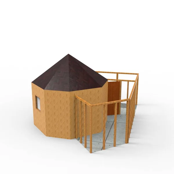 Conception 3D du rendu de l'espace domestique résultant de l'application du mélangeur — Photo