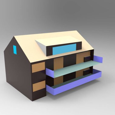 ev alanı işleme sonuçları blender uygulamasından 3D tasarım