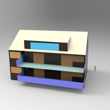 ev alanı işleme sonuçları blender uygulamasından 3D tasarım